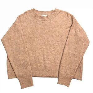 H&M Women's Solid Pink Acrylic Blend Rib-Knit Long Sleeve Sweater M